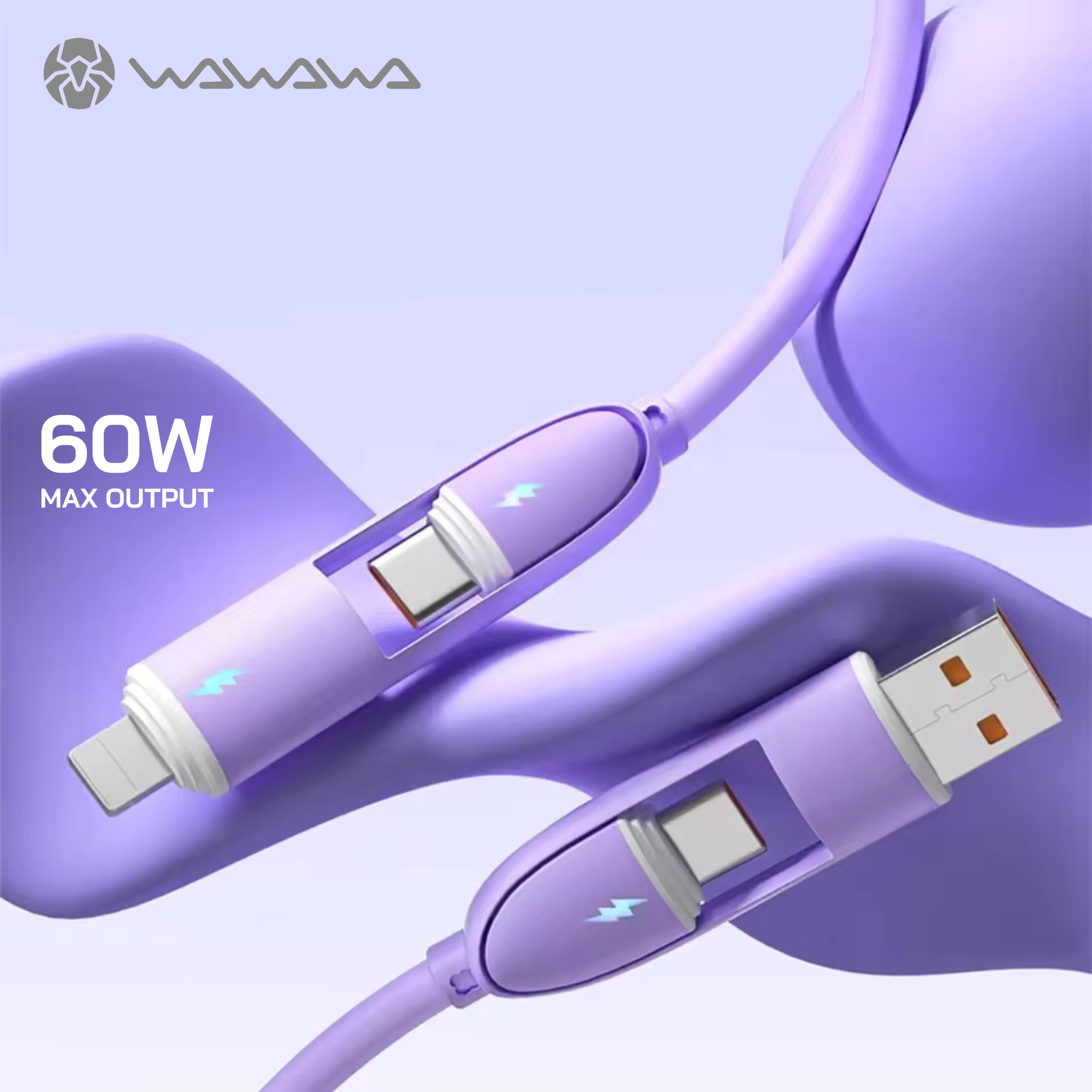 WAWAWA WA-DX24 Kabel Data 4-in-1 60W Universal