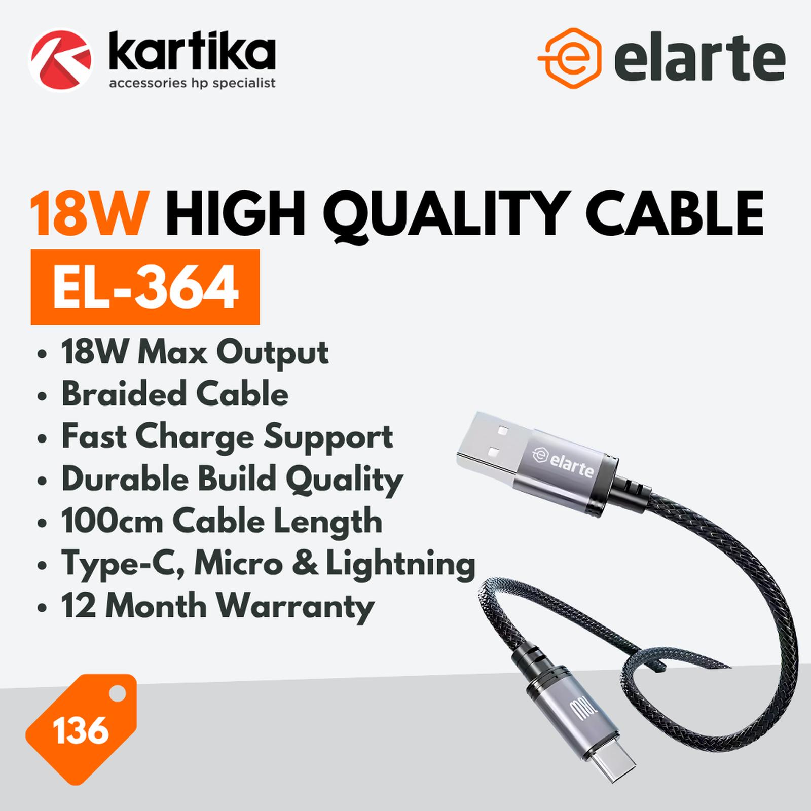 ELARTE EL-364 Kabel Data Type C Fast Charge 18W