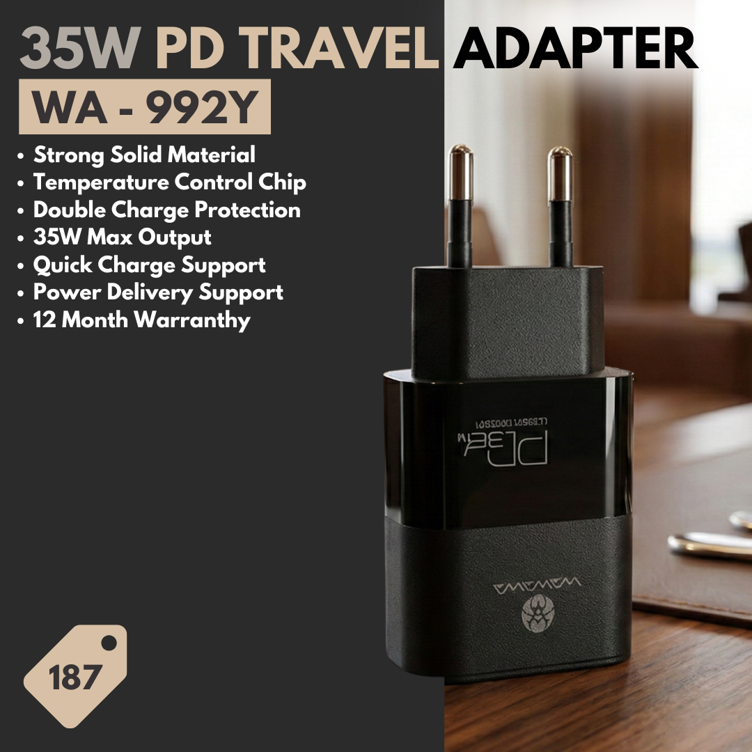 WAWAWA WA-992Y Adaptor Charger 35W PD Fast Charging
